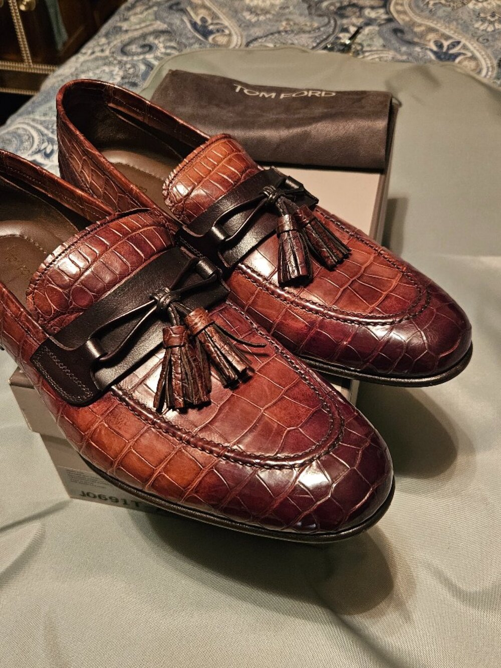 TOM FORD REAL ALLIGATOR LOAFER SHOES Size 9